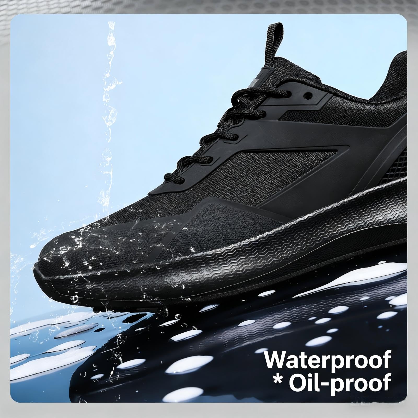 Zapatos de Cocina para Hombre Impermeables para Servicio de Alimentos Calzado para Chefs restaurantes y hospitales Color Negro