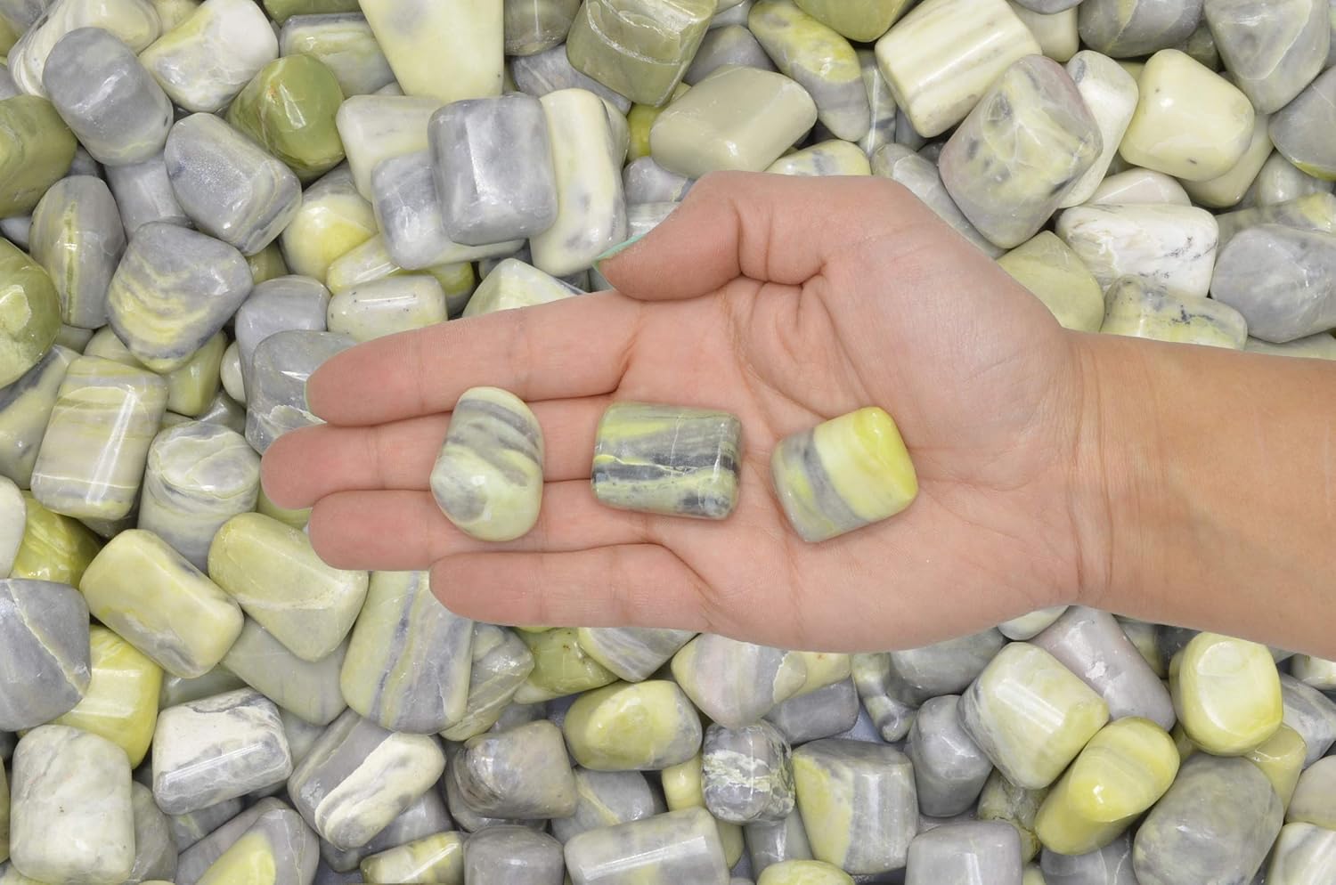 Fantasia Materials: 1 lb Rare Tumbled Infinite Stones from India - Every Piece Hand Polished