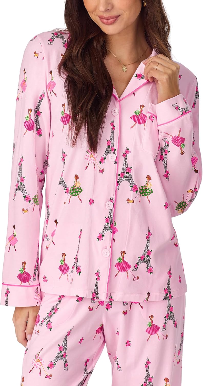 Bed Head PJs Womens Matching Pajamas - Soft Organic Cotton Long Sleeve Button Down PJ Top & Pants Set, Loungewear & Sleepwear - Image 3