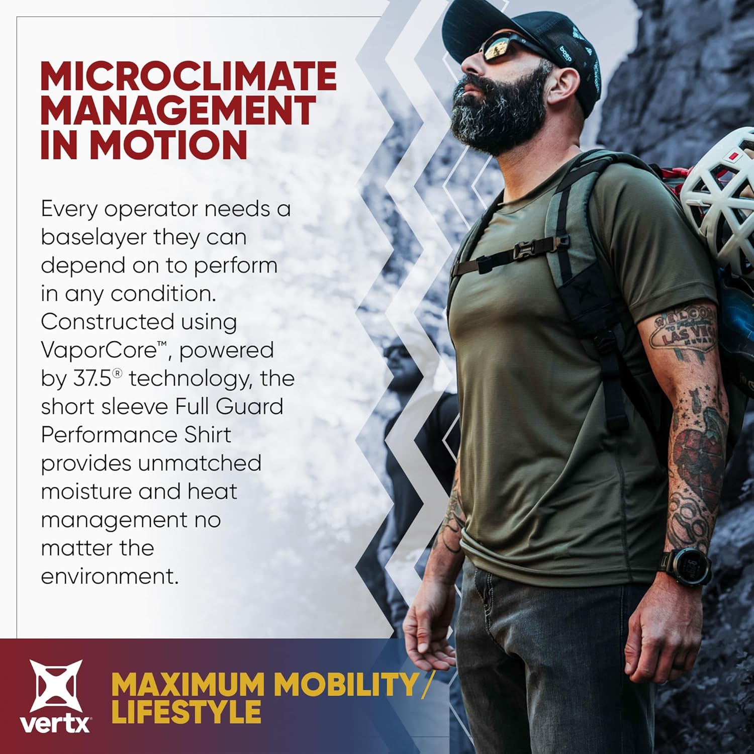 Vertx Mens Short Sleeve Tactical T Shirt for Athletic, Workout, Police, Pull On Longline Style, Semi Compression Fit