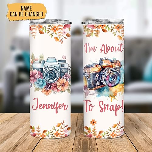 Miniatura 2 de Hyturtle Vaso delgado para fotógrafos personalizados, regalos para amantes de la fotografía, divertidos regalos de fotografía para mujeres, regalos
