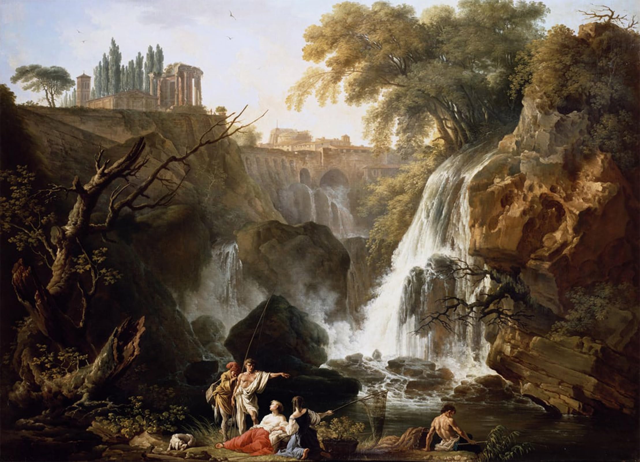 POSTERIIk Famous Print Pop Art Wall Art Graffiti the Cascade At Tivoli by Claude Vernet Art Prints for Home Decor 60x90cm
