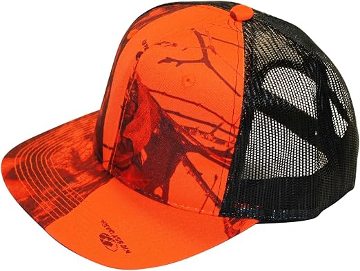 Mossy Oak Blaze Orange Camo Trucker Hat 