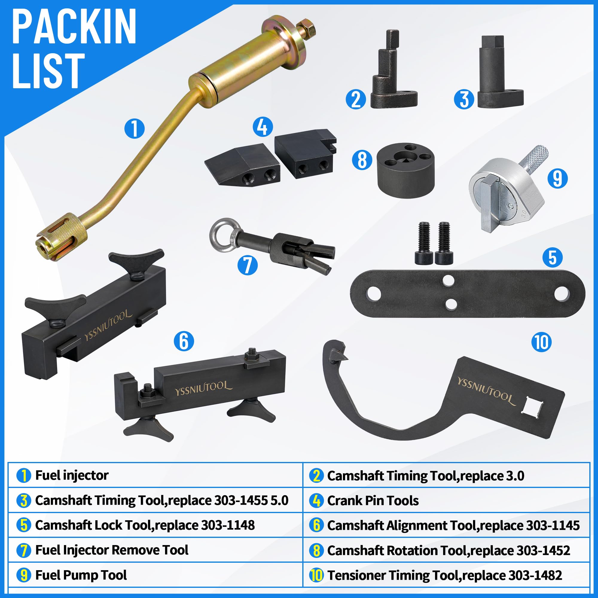 Camshaft Alignment Tool Kit Compatible with Jaguar Land Rover Discovery 4 Range Rover Sport V8 5.0L V6 3.0L with Fuel Injector Remover Installer Too, 303-1145, 303-1447, 303-1148, 303-1452, 303-1482