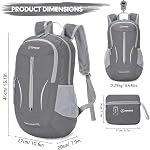 ZOMAKE Ultra Lightweight Packable Backpack 25L, Foldable Hiking Backpacks Water Resistant Small Folding Daypack for Travel(Medium Grey)