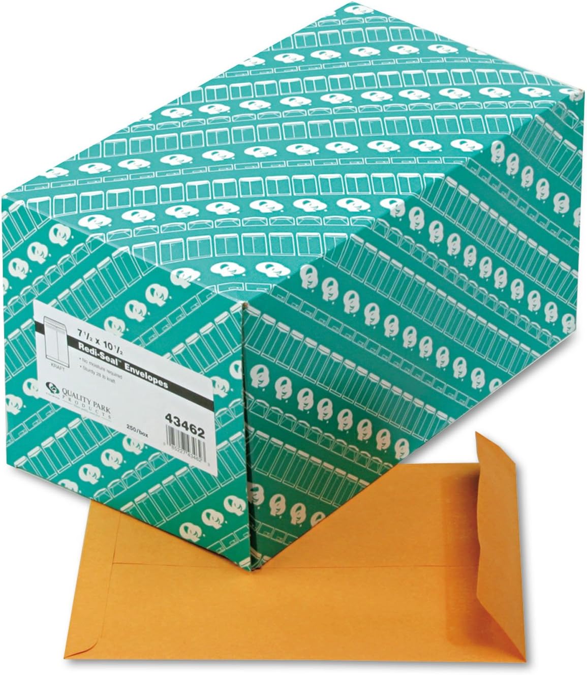 Quality Park Catalog Envelopes, Redi-Seal, Brown Kraft, 7.5 x 10.5, 250 Count, (43462)
