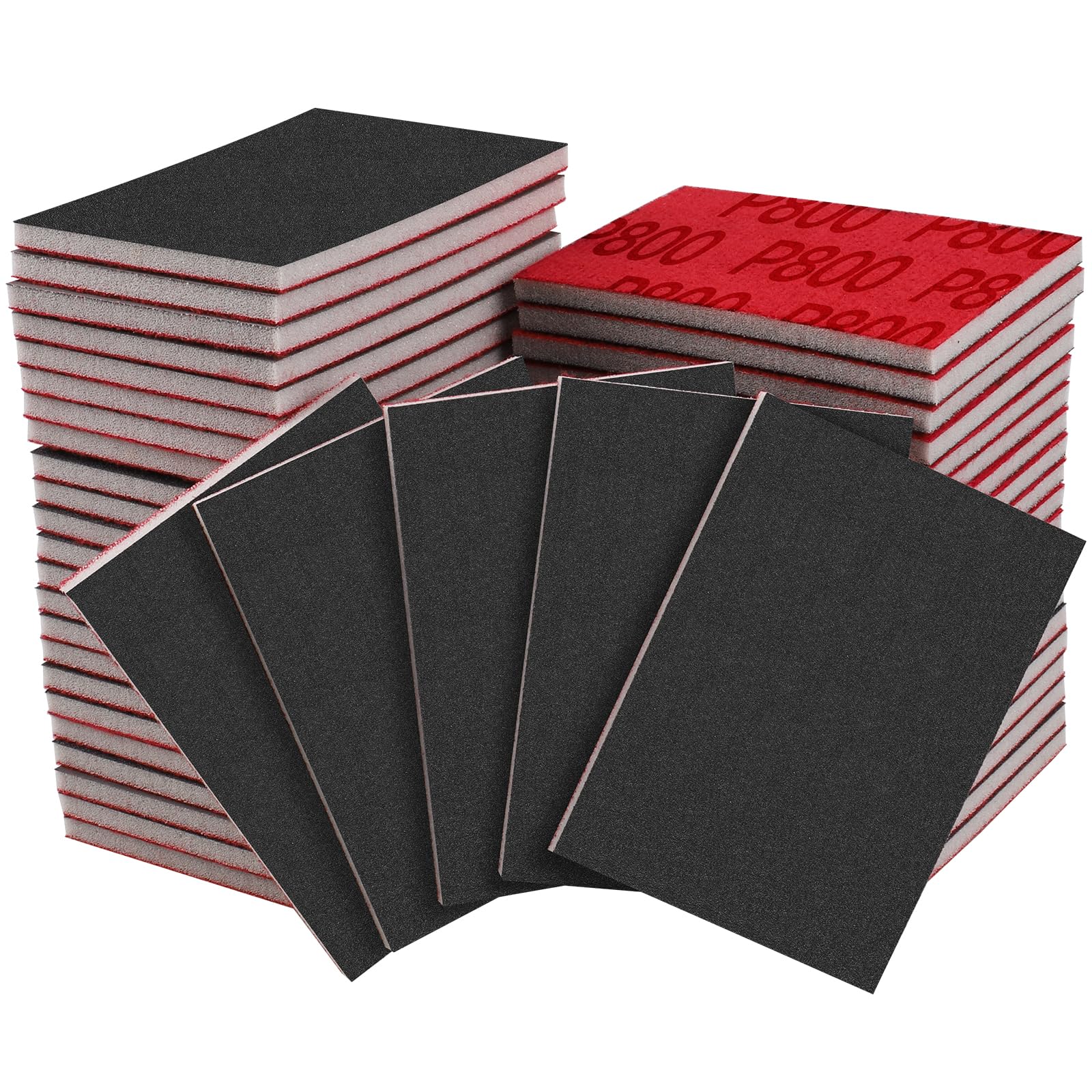 Gąbki szlifierskie, Piasek wypełniony pianką. Bloki gąbkowe 20 szt. 75 mm x 100, wiele ziaren, na mokro i sucho(75MMx100MM 800Grit)