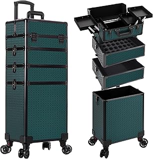 AROUS - Estuche de maquillaje con ruedas 4 en...