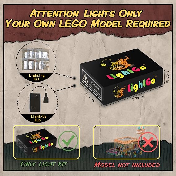 LightGo LED Kit for The Simpsons: Krusty Burger Compatible with Lego 10352 | Lighting Only-Bricks Set Not Included (Remote Version)