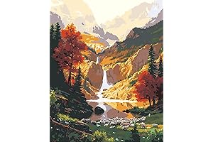 QUITEDEW Paint by Number for Adults, Mountain Waterfall Paint by Numbers, Nature...