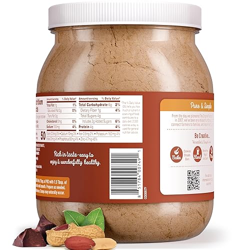 Miniatura 35 de PB2 Mantequilla de maní pura en polvo, [tarro de 2 libras/32 onzas], sin azúcar añadida, sin sal añadida, sin conservantes añadidos, maní tostado