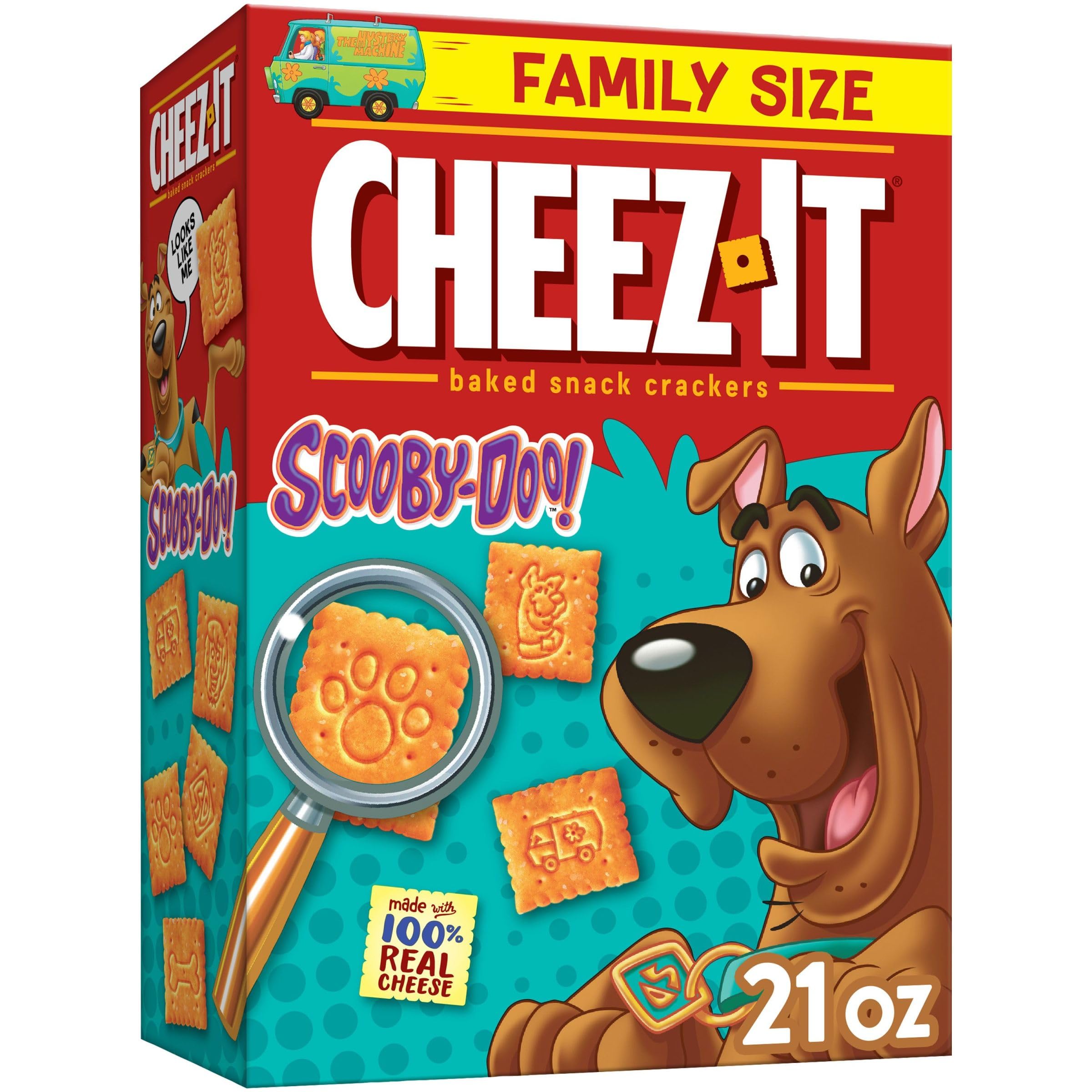 Cheez-It SCOOBY-DOO! Cheese Crackers, Baked Snack Crackers, Office and Kids Snacks, Original, 21oz Box (1 Box)