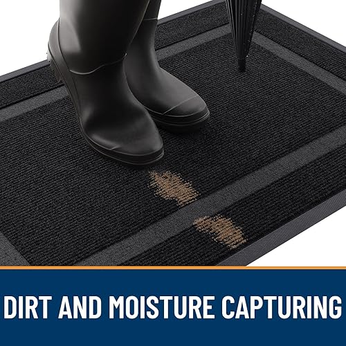 Miniatura 6 de OLANLY Front Door Mat Indoor Outdoor Entrance, Waterproof All-Season, All-Weather Doormat, Sturdy Natural Rubber, Fade Resistant, Low Profile, Easy