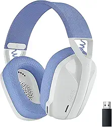 Headset Gamer Sem Fio Logitech G435 LIGHTSPEED, Conexão USB e Bluetooth, Design Leve e Confortável, Microfone Embutido, Bateria de até 18h - Compatível com Dolby Atmos, PC, PS4, PS5, Mobile – Branco