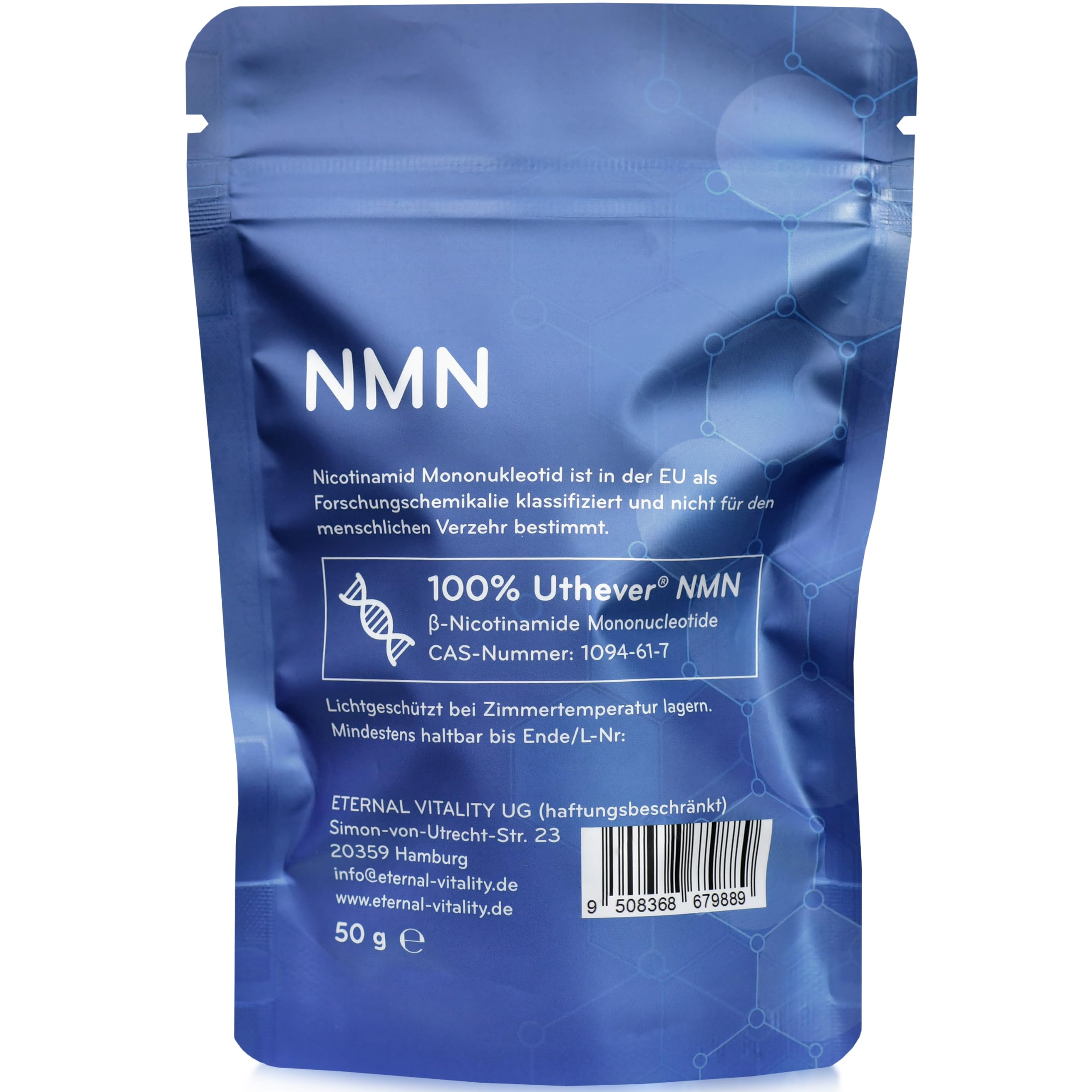 Uthever© NMN 30G di Eternal Vitality: Booster Avanzato di NAD+, Purezza Superiore al 99%, Innovazione per la Longevità e Benessere