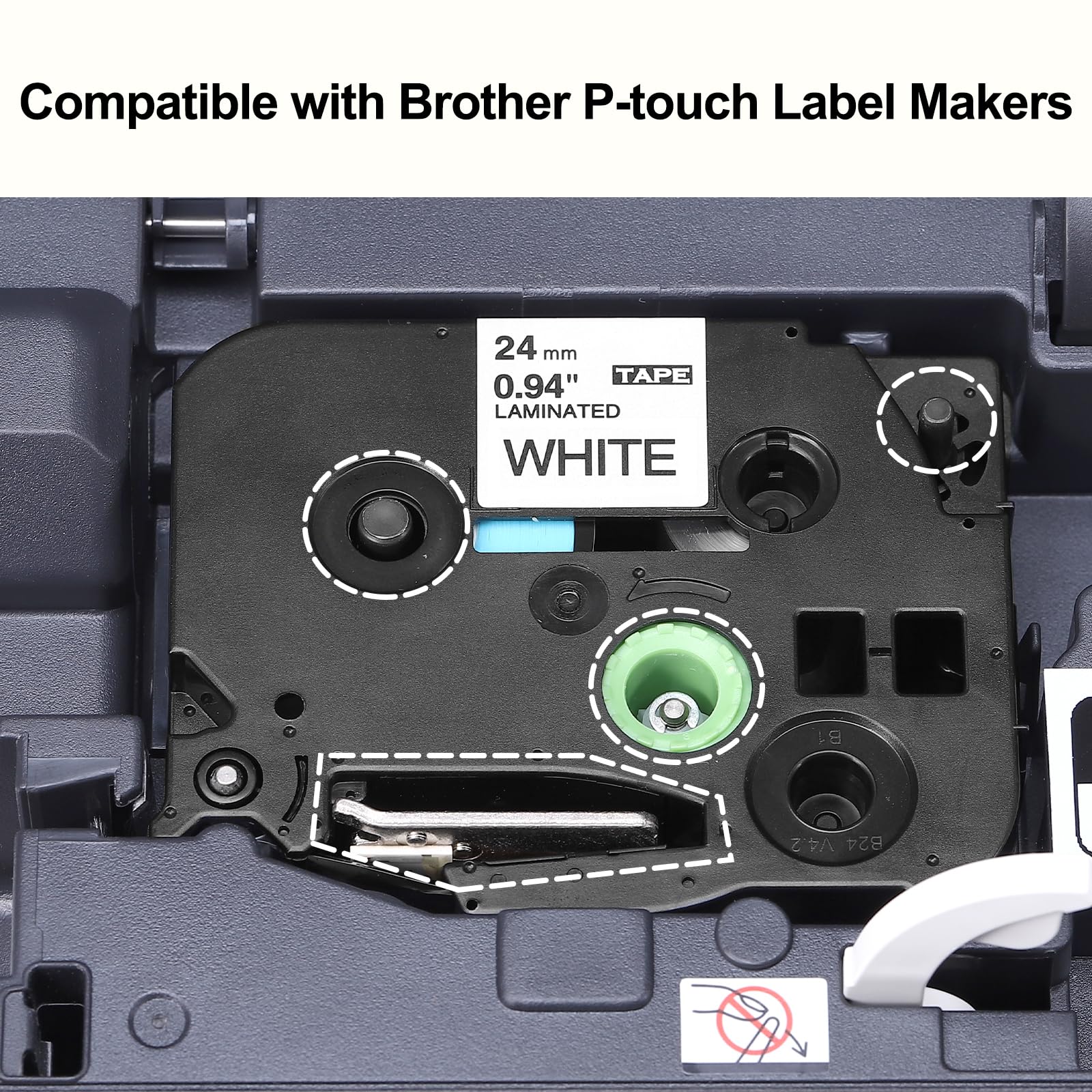 3x Upwinning Tz Tape 24mm AZe-251 TZe-251 TZe251 Compatible with Brother P-Touch Tape 24mmx8m White Laminated - Image 3