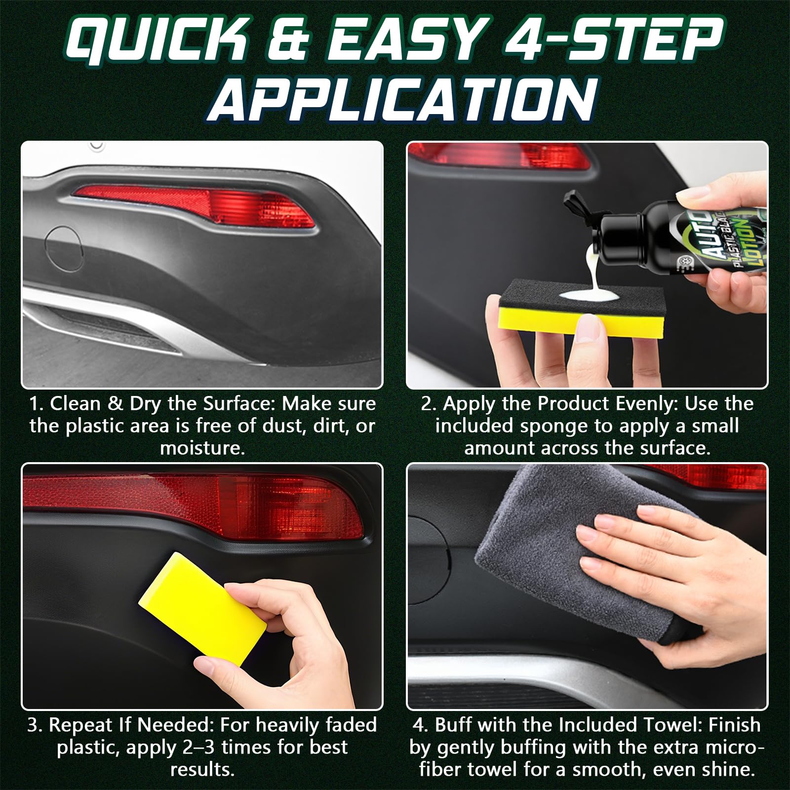 Back to Black Trim Restorer, Car Plastic Restorer Black for Interior & Exterior, Revives Faded Trim with Deep Black Finish, Prevents Aging & Cracking, Long-Lasting Shine (100ml) — view 7