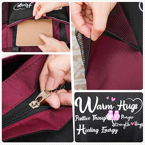 Miniatura 6 de Paterr Regalos para el cáncer de mama, bolsa de mano para concientización sobre el cáncer de mama, regalos para mujeres, paquete de cuidado de