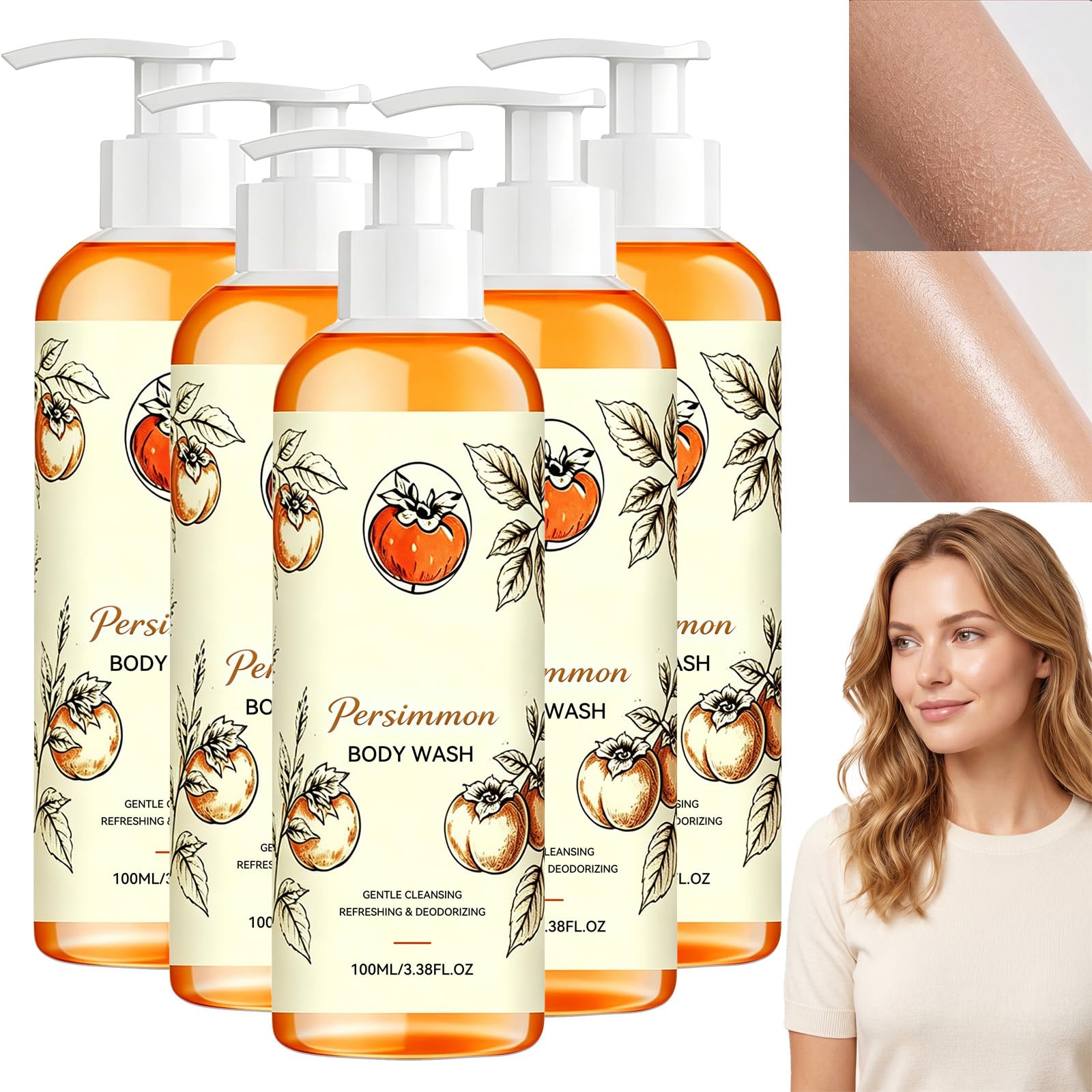 Persimmon Body Wash, delikatny środek czyszczący i dezodoryzujący żel pod