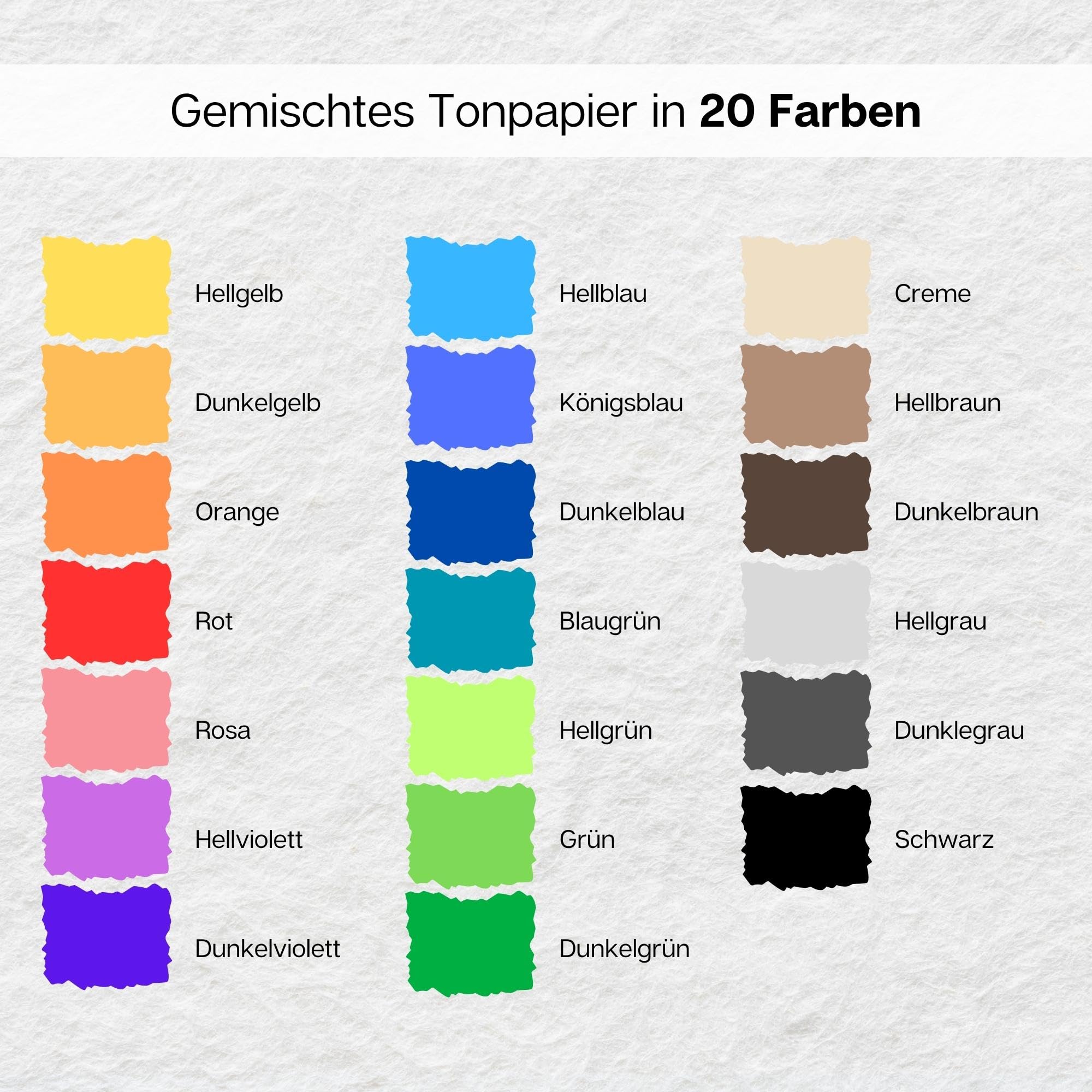 artdee® Tonpapier bunt in 12 verschiedenen Frühlingsfarben 180 g/m² – Bastelpapier Set (300 Blatt DIN A4 + 300 Blatt DIN A3) – Buntes Papier zum Basteln – Bastelpapier bunt