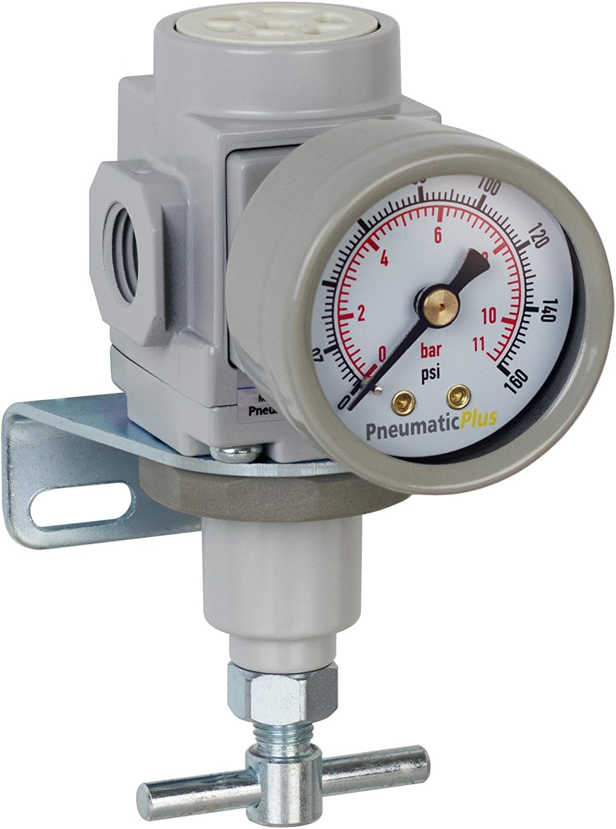 SAR200T-N02BG Compressed Air Pressure Regulator 1/4" NPT, T-Handle, Gauge & Bracket