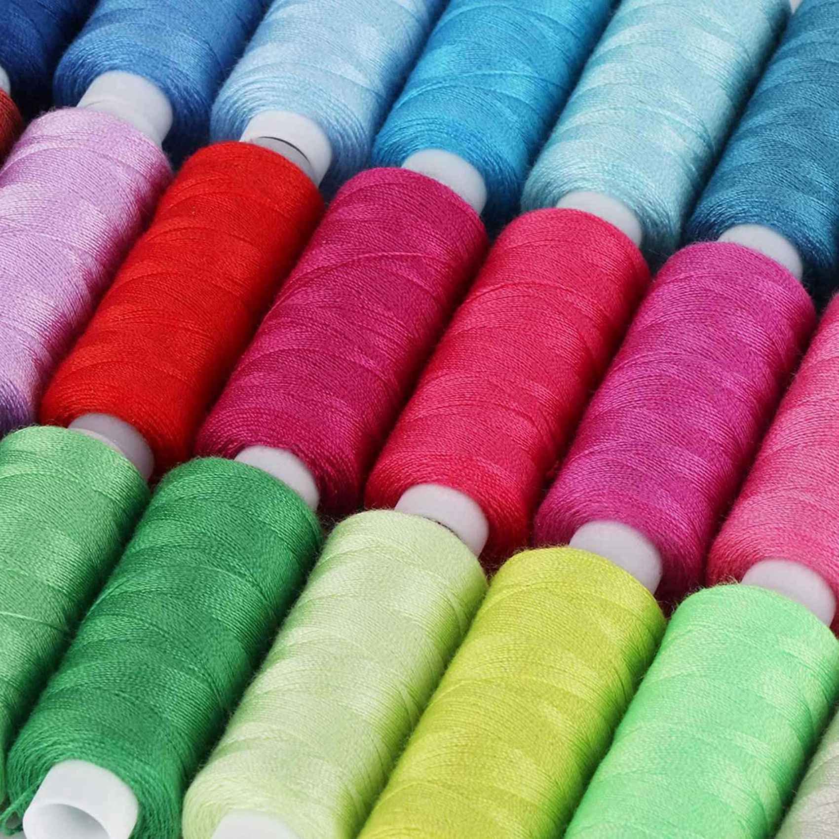 200x Juego de Hilo de Coser 100 Colores 250 Yardas Cada Carrete Kit de Hilo de Poliéster para Coser Una Mano O Una Máquina