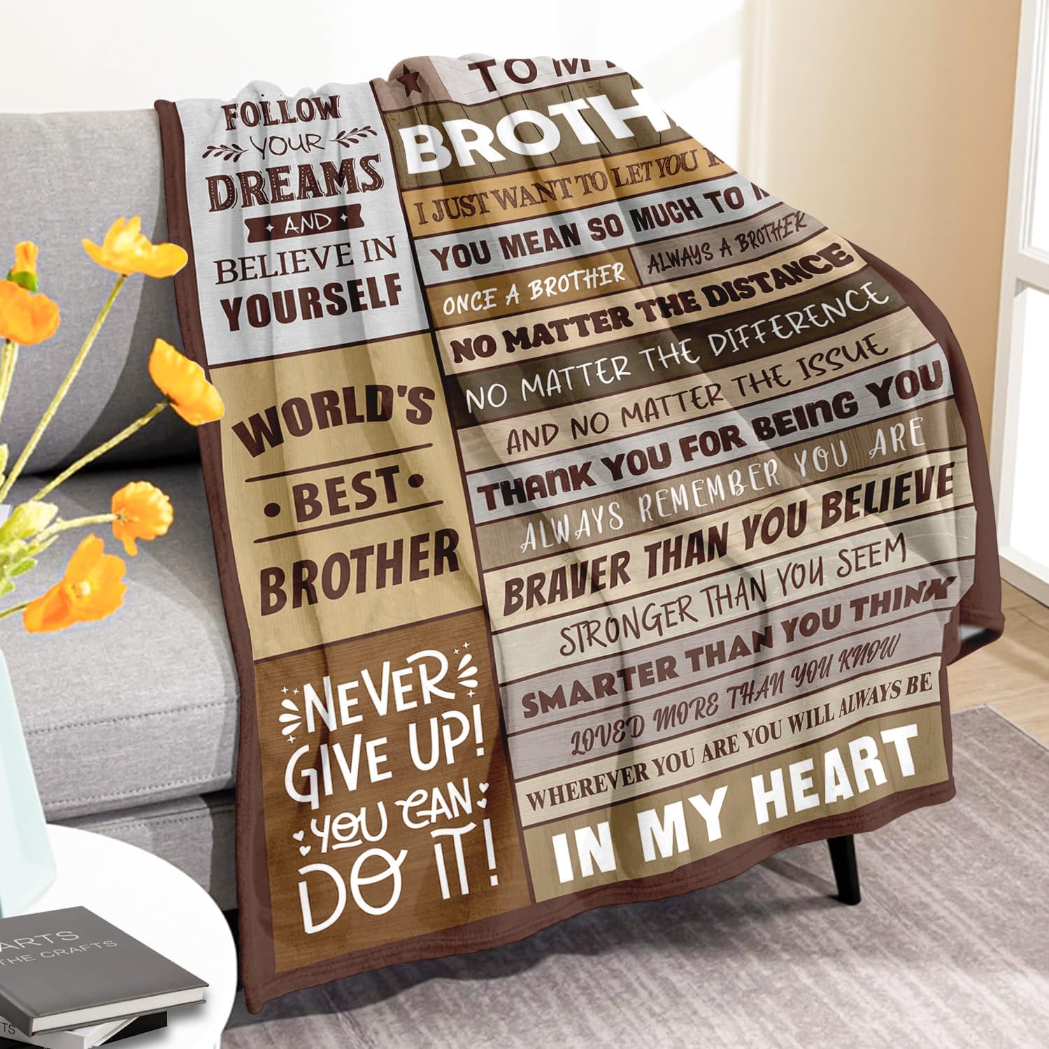 Gifts for Brother - Birthday Gifts for Brother Adult - Brother Gifts from Sister - Christmas Blanket Gift for Brothers - Funny Gifts for Brother's - Soft Throw Blanket 60"x80"