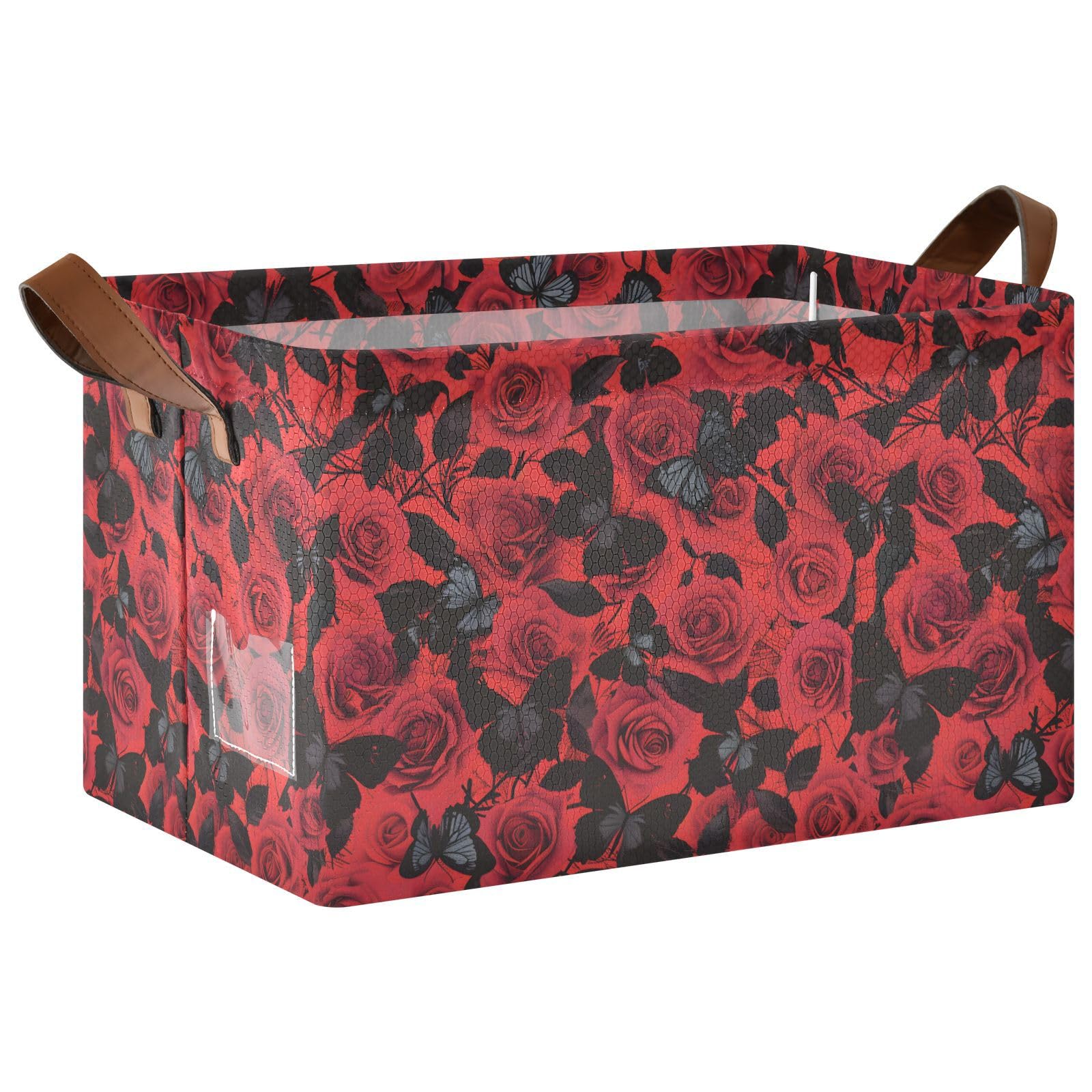 Grande boîte de rangement Mnsruu étanche avec motif papillons pour organiser vos étagères