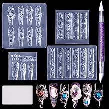 Laza 4pcs Gothic Silicone Nail Molds, Medusa Snake Shapes Nail Molds