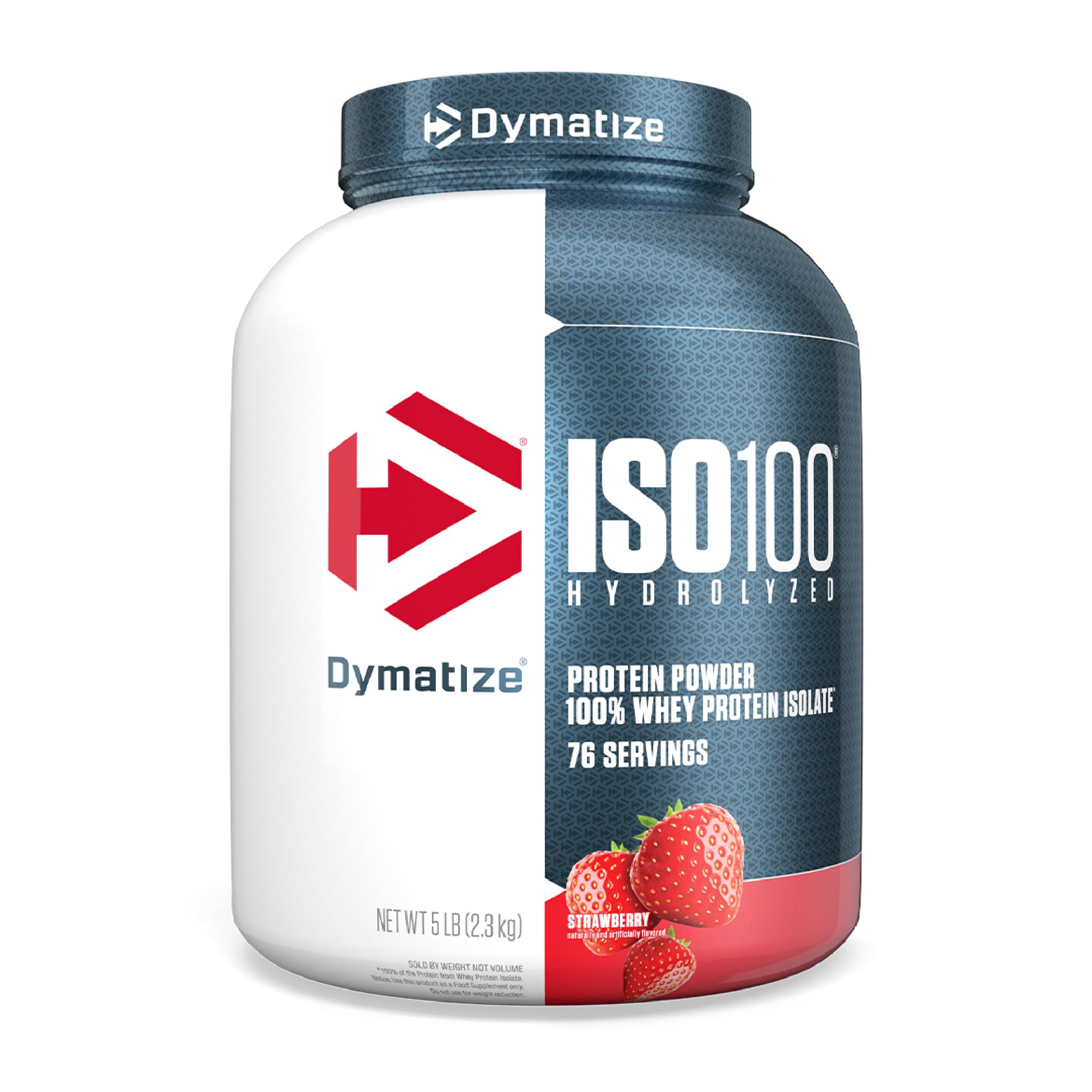 Dymatize ISO 100 0 Carb Whey Strawberry, 5 lb Strawberry 5 Pound (Pack of 1)