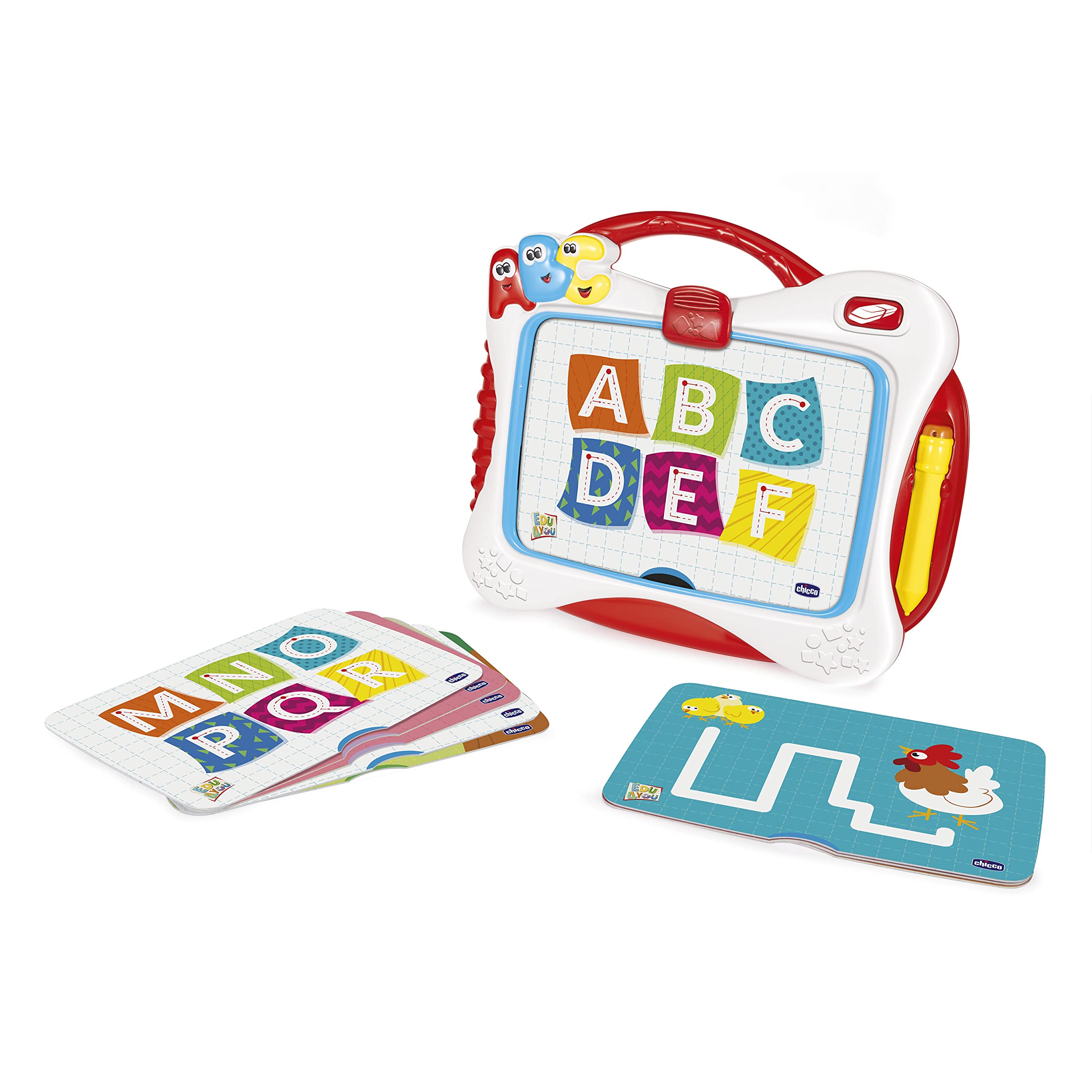 Ardoise Premier âge Chicco - Pour Apprendre à écrire Et Dessiner, Avec Cartes Modèles Alphabets Et Chiffres - 5