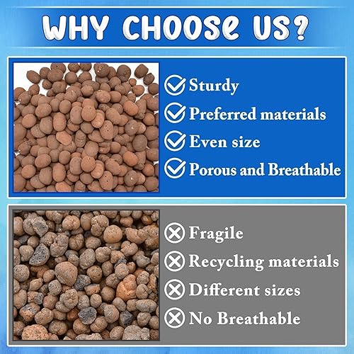Miniatura 6 de ZeeDix Guijarros de arcilla expandida de 2 libras para hidroponía, bolas hidrográficas de pH neutro de 4 a 0.630 in, guijarros ligeros de arcilla