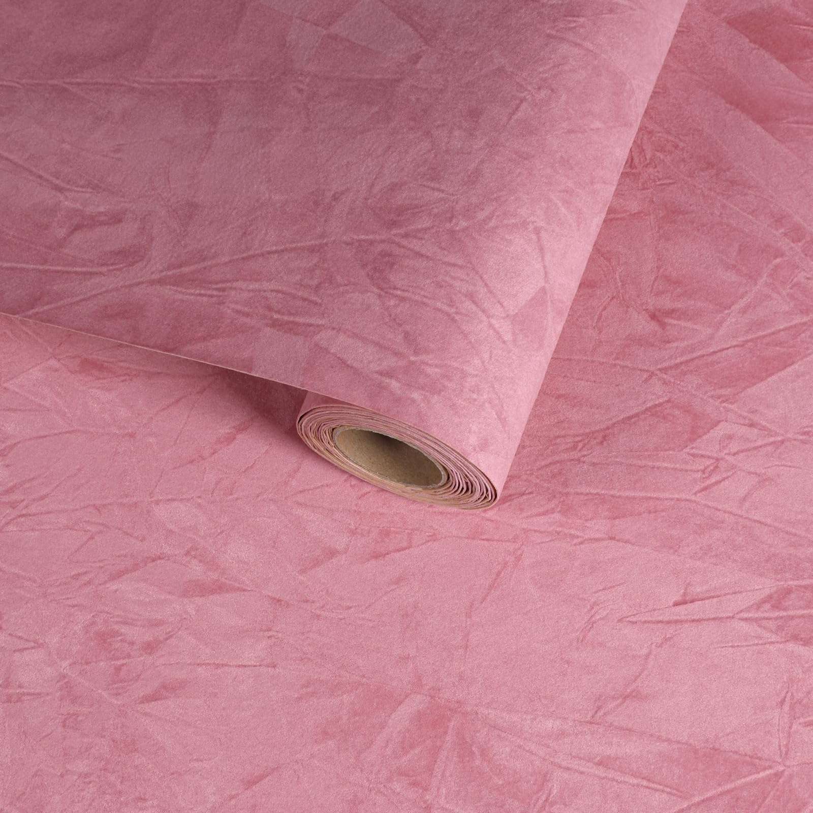 VaryFloral Selbstklebende Tapete Korallenrosa Samtstoff 30cm x 300cm Möbelfolie Strukturierte Filzstoff Klebefolie Möbel Beflockt Möbelschutzfolie Dicke Kommode Schubladen Schmuckkästchen Basteln