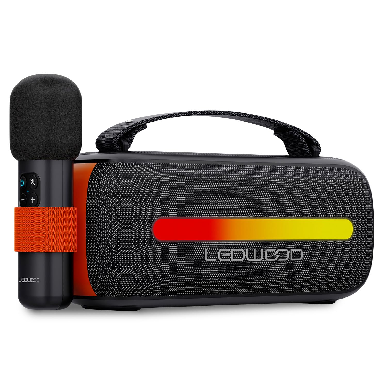 Ledwood ACCESS130 speaker with wireless microphone attached
