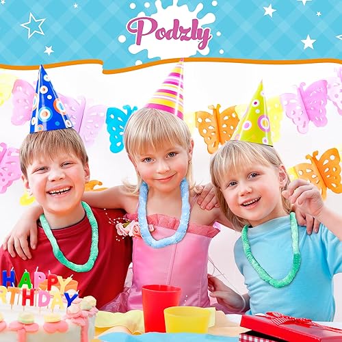 Miniatura 5 de Podzly 200 piezas hawaianas Leis  Diseños surtidos vibrantes  Ideal para celebraciones temáticas hawaianas, fiestas Luau, eventos de playa y
