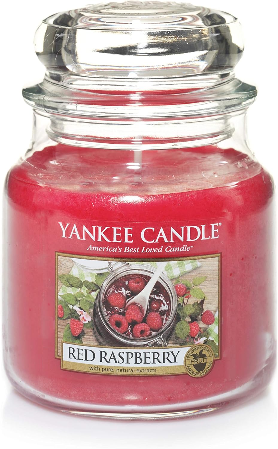 Yankee Candle Scented Candle Red Raspberry Medium Jar Candle Burn