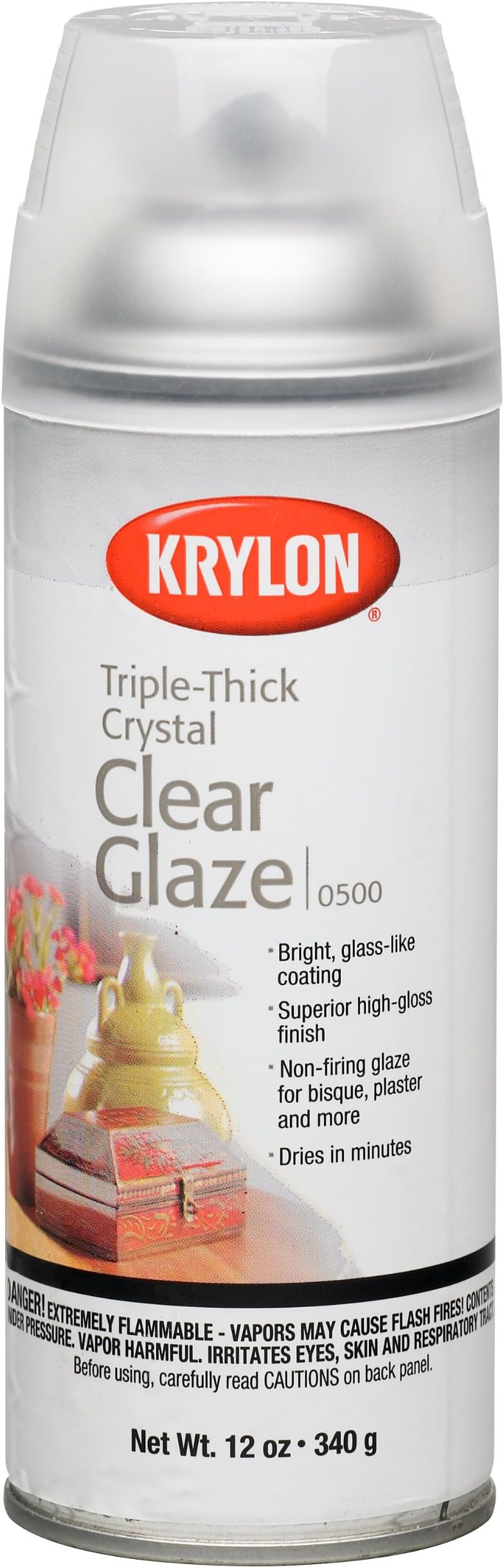 Krylon Triple Thick High-Gloss Clear Glaze Aerosol Spray (12Oz)