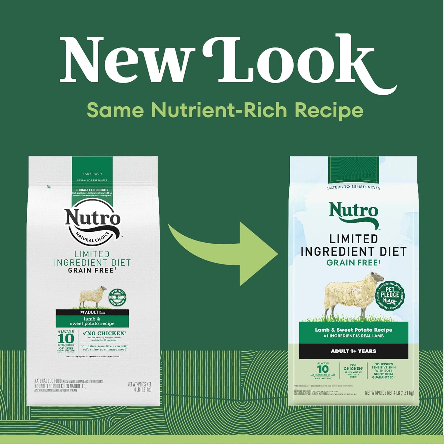 Nutro Limited Ingredient Diet Dry Dog Food, Adult Dog Food Dry Lamb & Sweet Potato Recipe, 4 lb. Bag