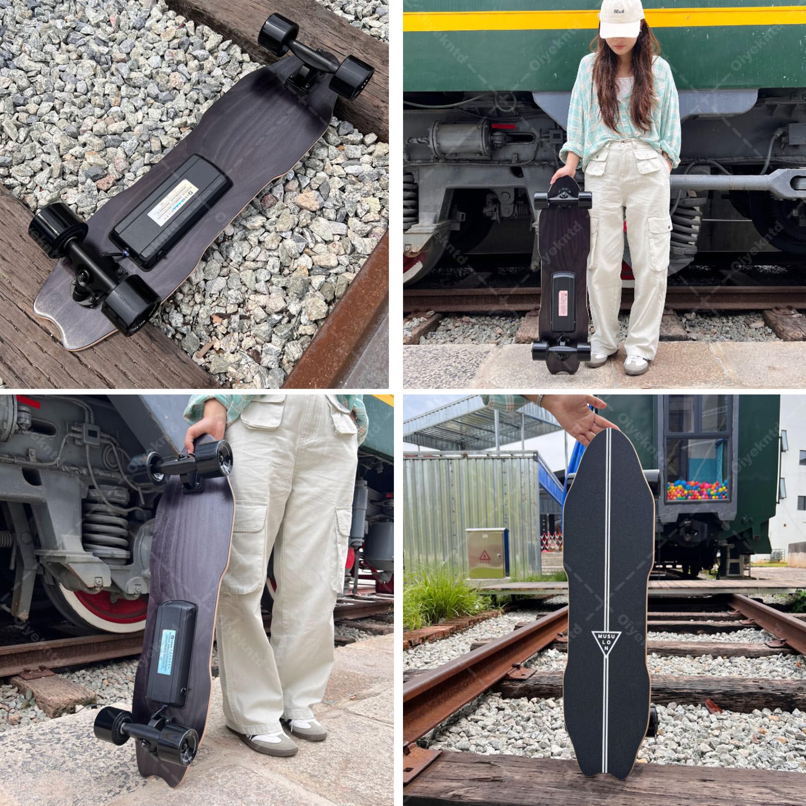 Elektrisches Skateboard mit Fernbedienung, wasserdichtes Longboard-Skateboard, 7-lagiges Ahornholz, 15 km Reichweite, 25 km/h Höchstgeschwindigkeit, Pendler-Longboard für Anfänger E