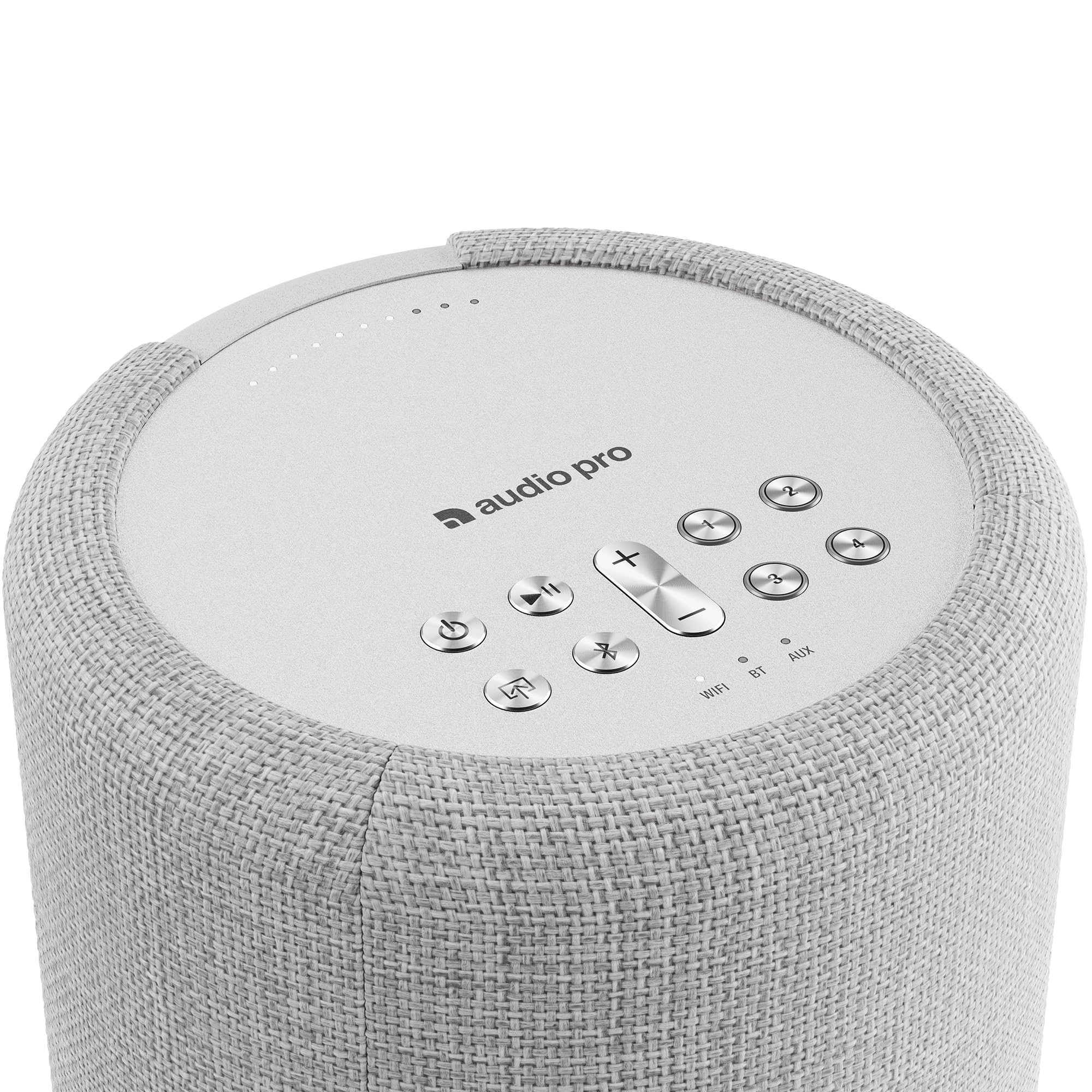 Audio Pro A10 MkII W, enceinte multipièce WiFi et Bluetooth 5.0, classe numérique 52 W, croisement 300 Hz, AirPlay 2, Google Cast, Spotify Connect, Bluetooth 5.0, support mural/plafond (gris clair)