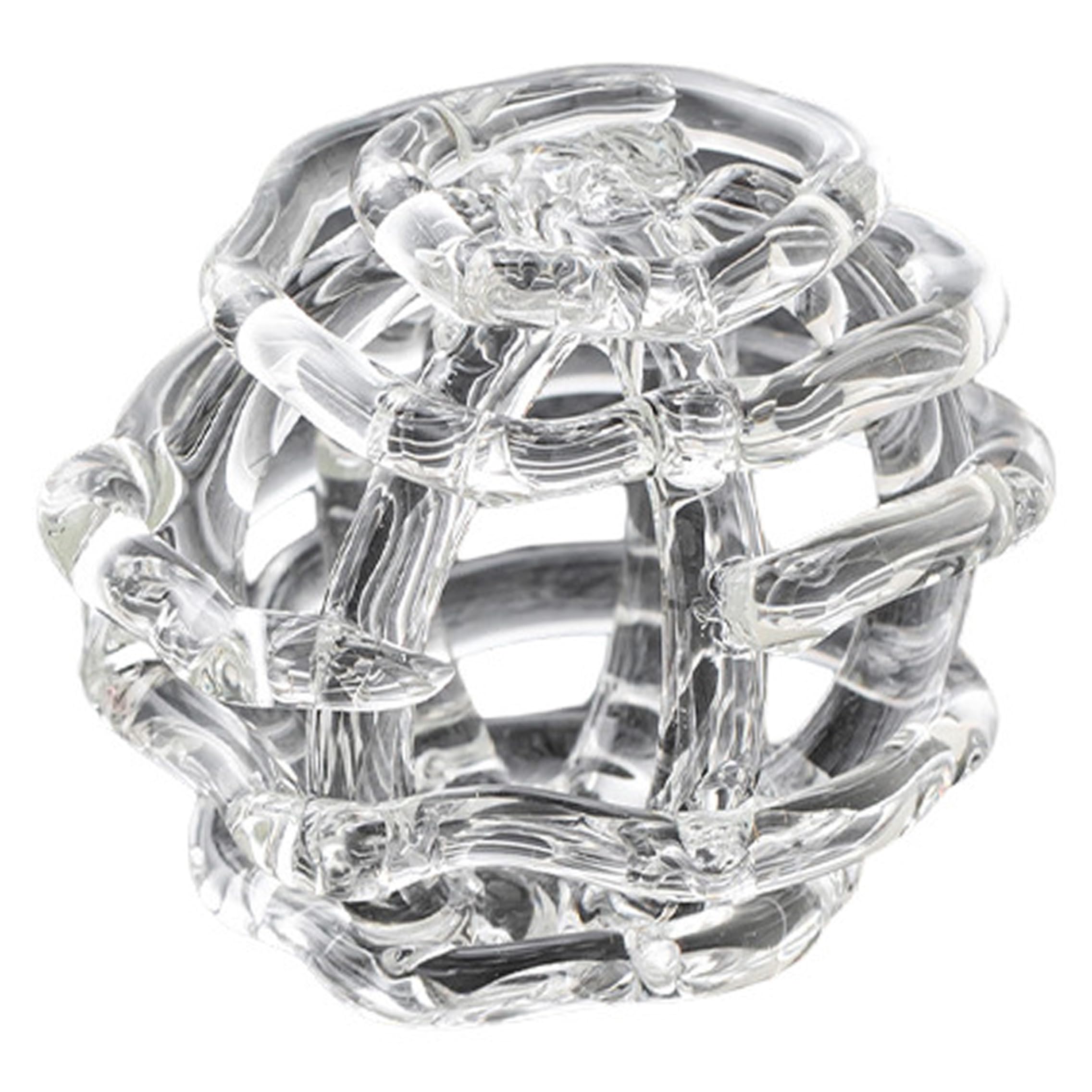 AZIDWERYQ Glass Flower Frog, Twisted Flower Arrangement Holder, Handcrafted Clear High Borosilicate Small Glass Vase, Transparent Arrangement Holder
