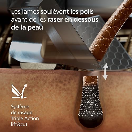 Philips Rasoir i9000 Prestige Ultra, Rasoir électrique 100% étanche, Technologie Skin IQ Pro, Système Triple Lift & Cut, Lames de précision NanoTech rotatives 360°, 5 modes de rasage, XP9401/38 - 4