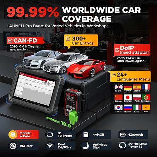 Miniatura 6 de LAUNCH Herramienta de escaneo bidireccional X431 PRO Dyno 2025 para el 99.99% de los automóviles, codificación ECU, pruebas activas, más de 38