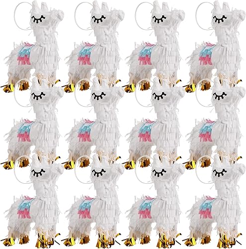 12 piezas de mini piñatas de burro pequeñas, piñata mexicana, cactus, decoraciones de fiesta mexicana, piñata del Cinco de Mayo, suministros