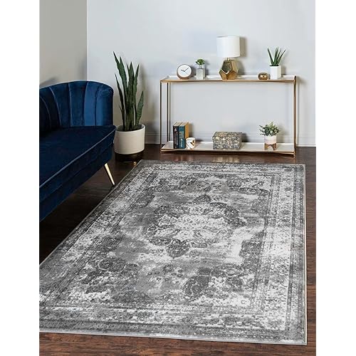 Unique Loom Sofia Collection Traditional Vintage Gray Area Rug (4' x 6')