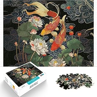 Comprar para divertirse en Familia Peces koi y Flores de Loto Puzzle de 1000 Piezas para Adultos 26x38cm Regalos de cumpleaños