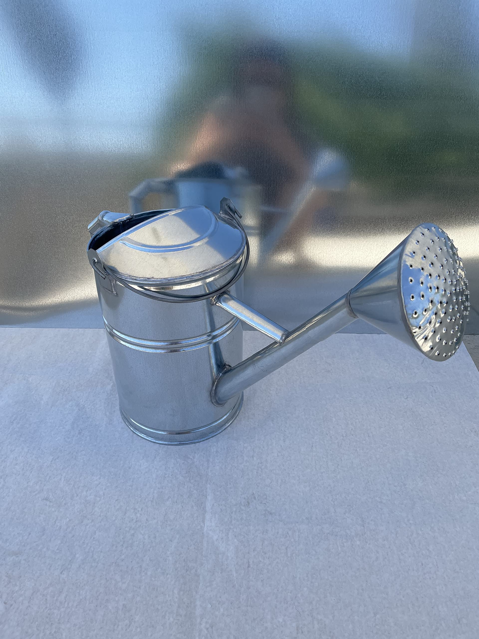 Innaffiatoio Annaffiatoio metallo latta Zincato artigianale Piccolo,medio,grande (Grande)