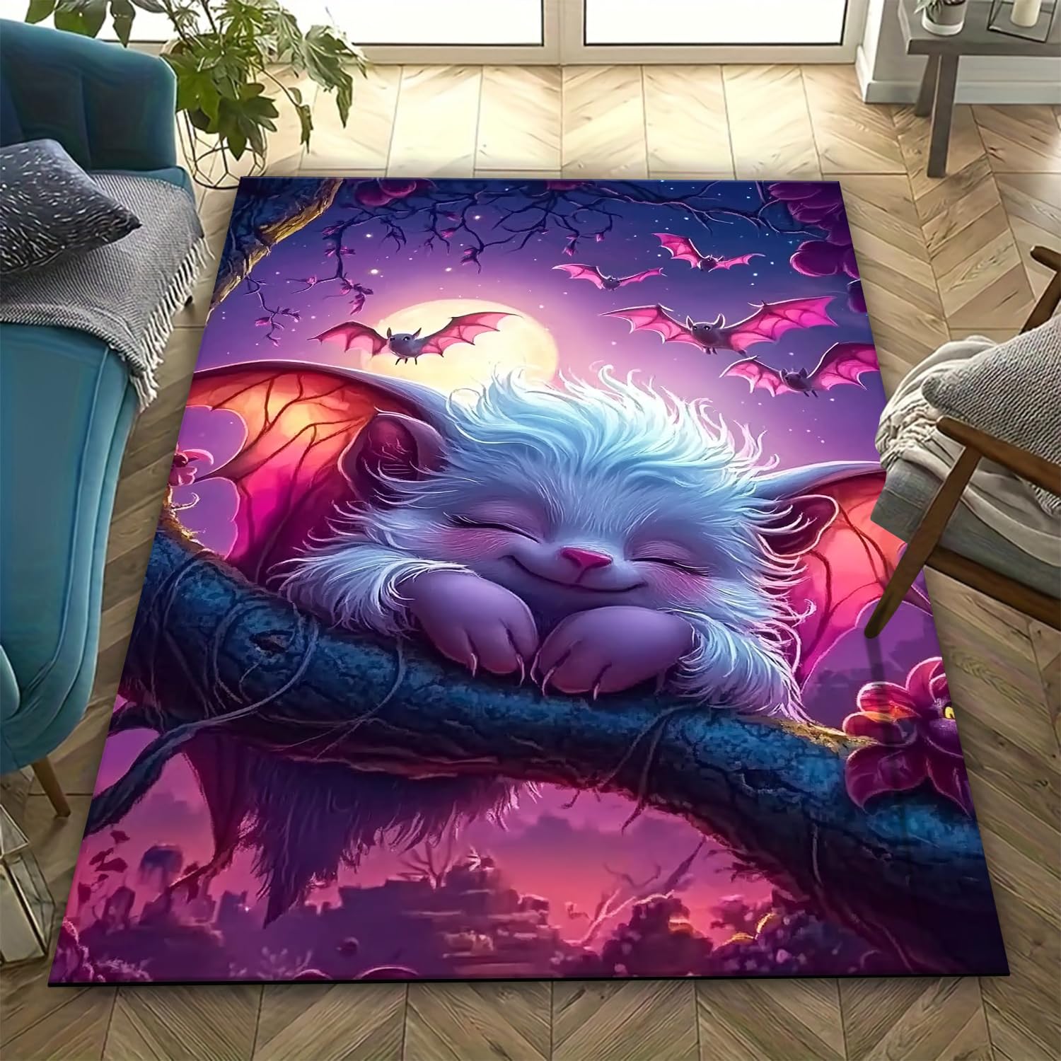 Tapis animal 3D pour la décoration de chambre d'enfant : le tapis de chaise lavable et confortable
