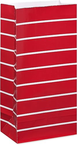 Miniatura 2 de American Greetings Bolsas de regalo rojas de 10.375 pulgadas, rayas y lunares (16 bolsas)