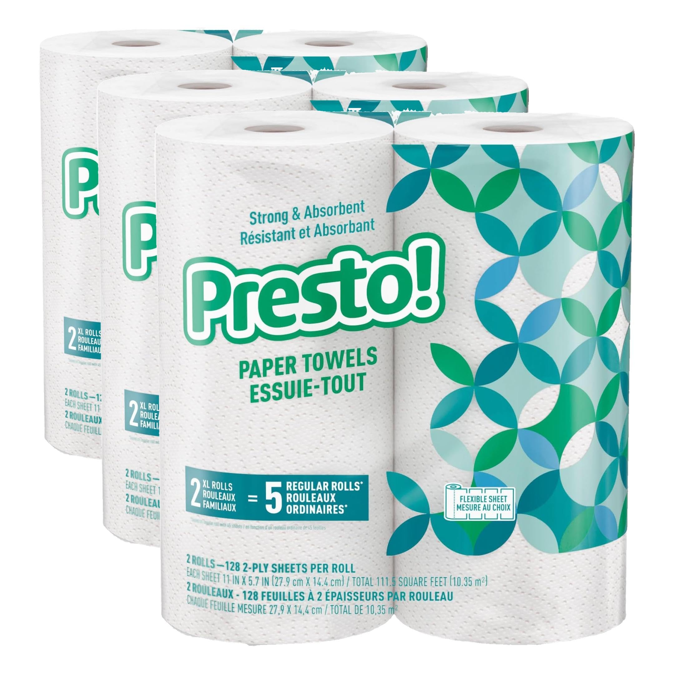 Presto! Flex-A-Size Paper Towels (108 Sheets Per Roll, 2 Double Rolls) | Value Pack for Indian Households - main product image